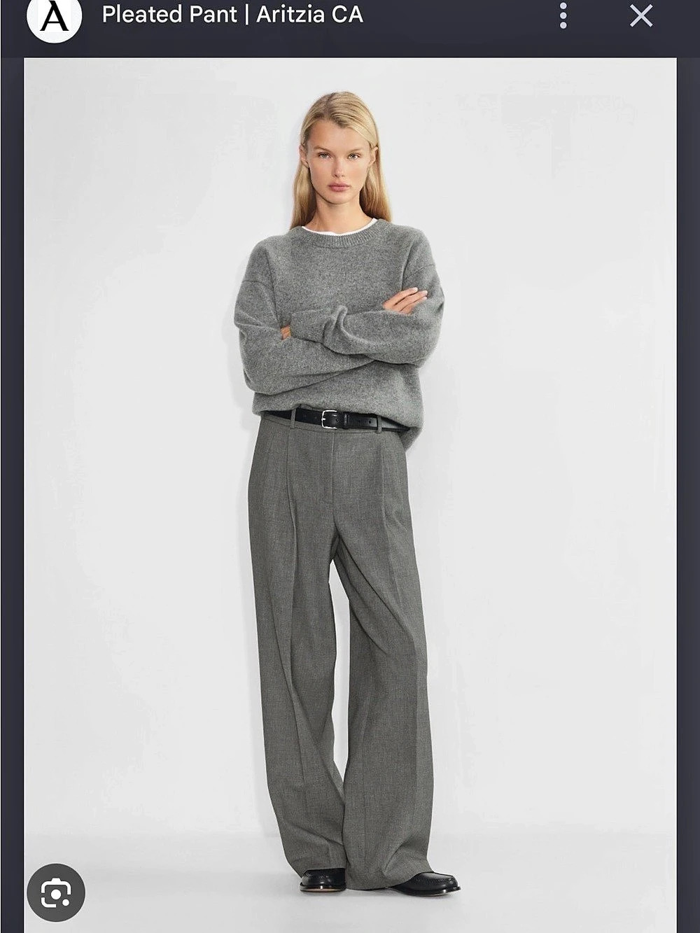 Babaton Pleated Pant Wide Leg Gray Pants Size 8